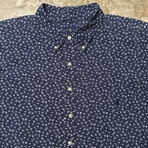 Polo Ralph Lauren Shirt Mens 2XB Big 2XB Blue Floral Oxford Short Sleeve OCBD